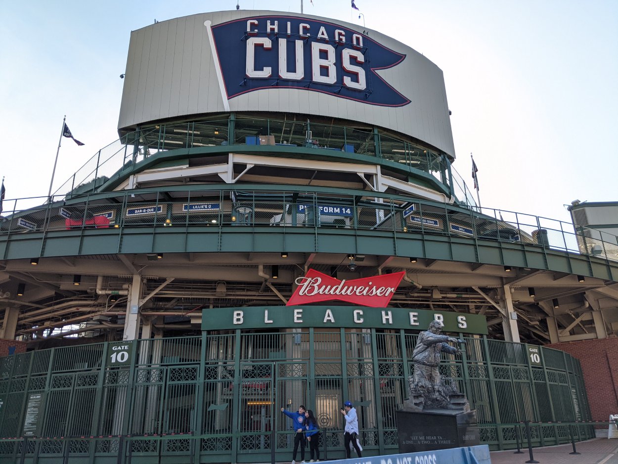 Chicago Cubs Center Field Scoreboard On The Northeast Corner Of
